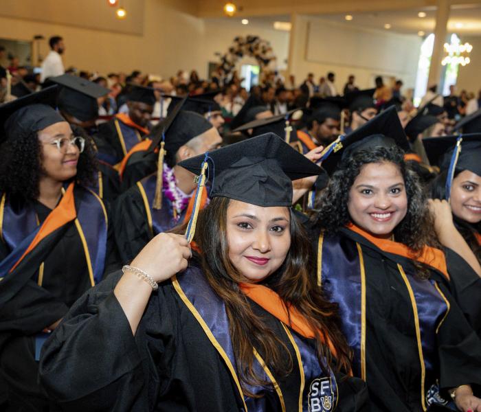 Students at graduation