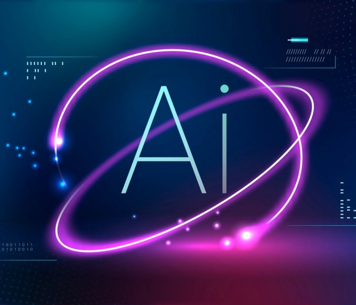 AI futuristic technology background vector