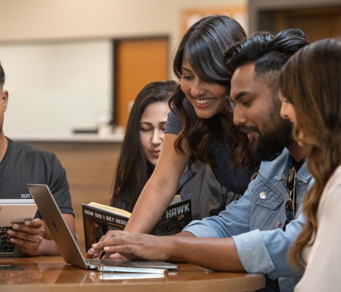 Students in front of computer