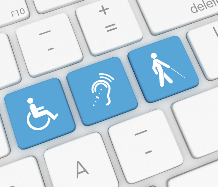 Keyboard showing disability icons