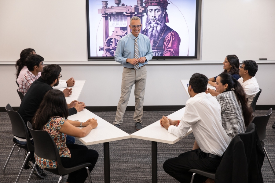 Lecturer in classroom